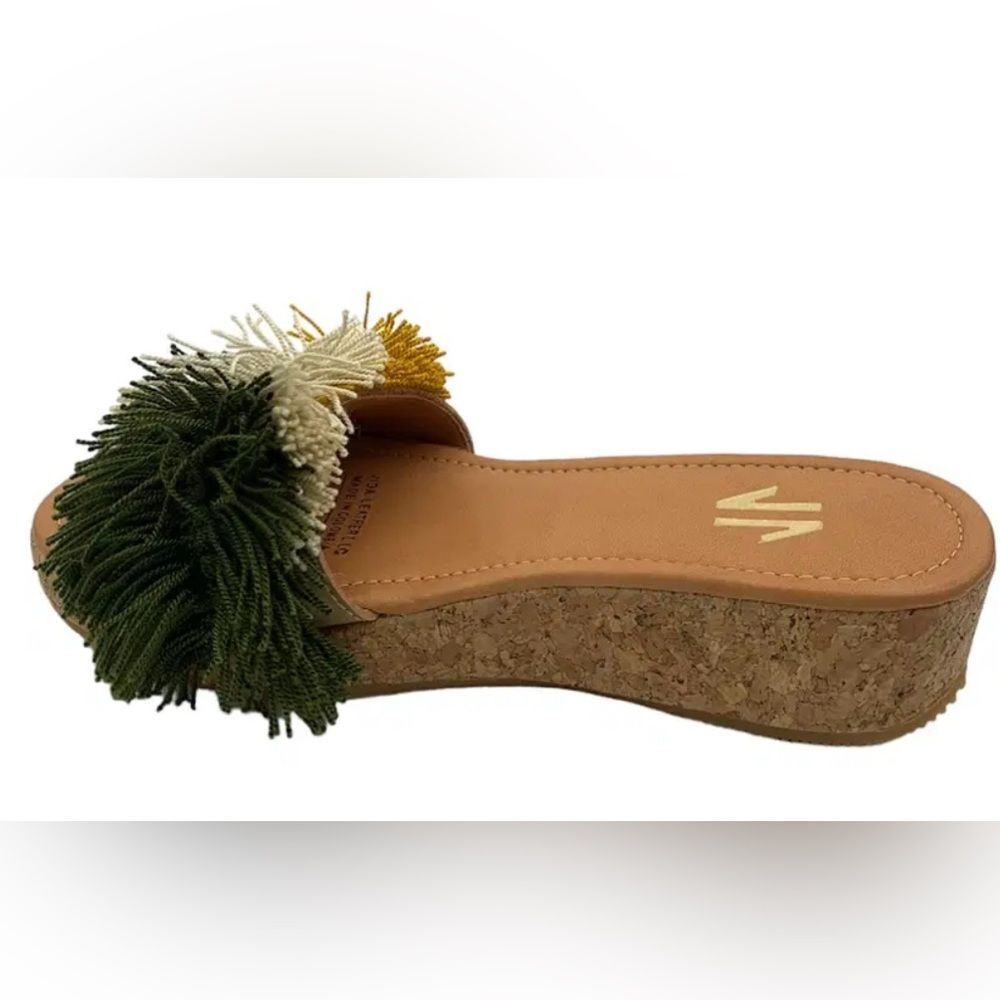 Silvia Cobos Mambo Slip-On Platform Sandal Green NIB Size 10 - Picture 2 of 4